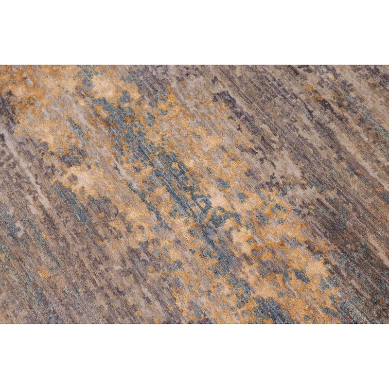 Modern Ziegler Alexis Blue Rust Wool&Silk Rug - 10'1'' x 14'3''