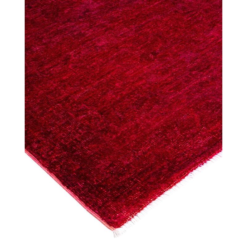 Overton Hand Knotted Wool Vintage Inspired Modern Contemporary Overdyed Pink Runner Rug - 2' 9" x 16' 2"