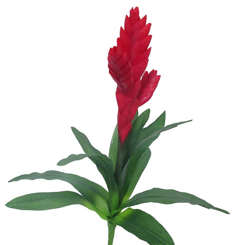 Artificial Vriesea Bromeliad Flower Stem Tropical Spray 18in