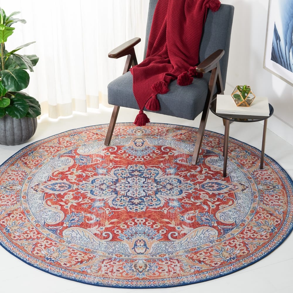 SAFAVIEH Tucson Machine Washable Slip Resistant Mintie Oriental Rug