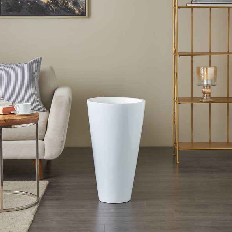 White Fiberglass Minimalistic Decorative Vase