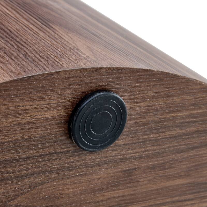 Simple deep walnut cylindrical coffee table, 27.5-inch diameter x 12 inch height,MDF material living room furniture