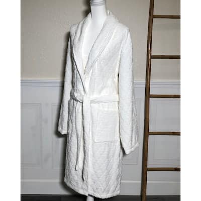 Bath Robe Body Towel White Terry Cotton Barbados Adult Size