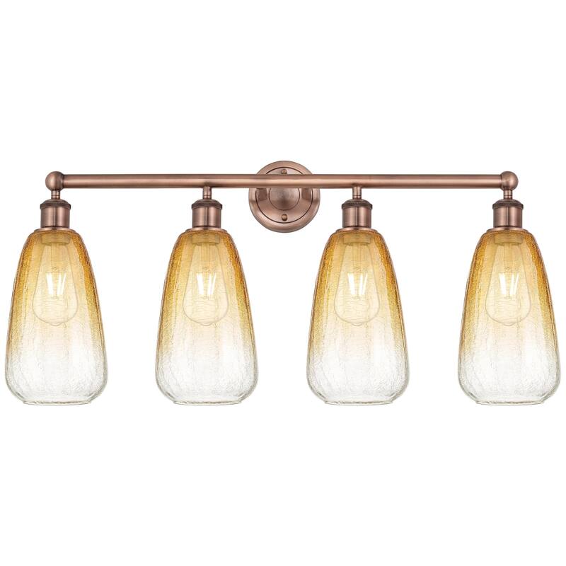 Innovations Lighting 616-4W-16-33 Brookhaven Almond Vanity Brookhaven - Antique Copper / Amber