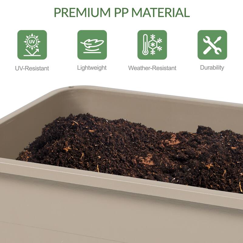 Aoodor Elevated Raised Planter Box with Legs,Storage Space,Plastic Drainage Plug & Water Level Indicator - 30"x14"