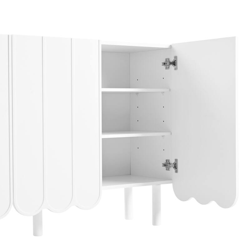 Stylish Sideboard Buffet Cabinet with Solid Wood Legs for Versatile Storage