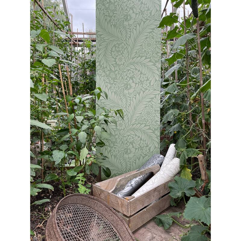 Belgravia Decor Florence Green Leaf Wallpaper