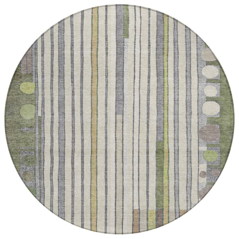 Machine Washable Indoor/Outdoor Casual Contemporary Chantille Rug