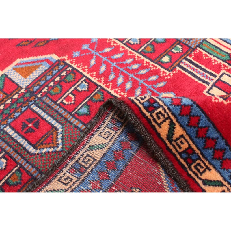 ECARPETGALLERY Hand-knotted Teimani Red Wool Rug - 2'8 x 4'8