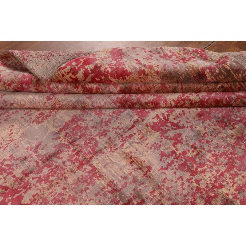 All-Over Abstract Modern Area Rug Hand-Knotted Living Room Wool Carpet - 10'0"x 13'1"