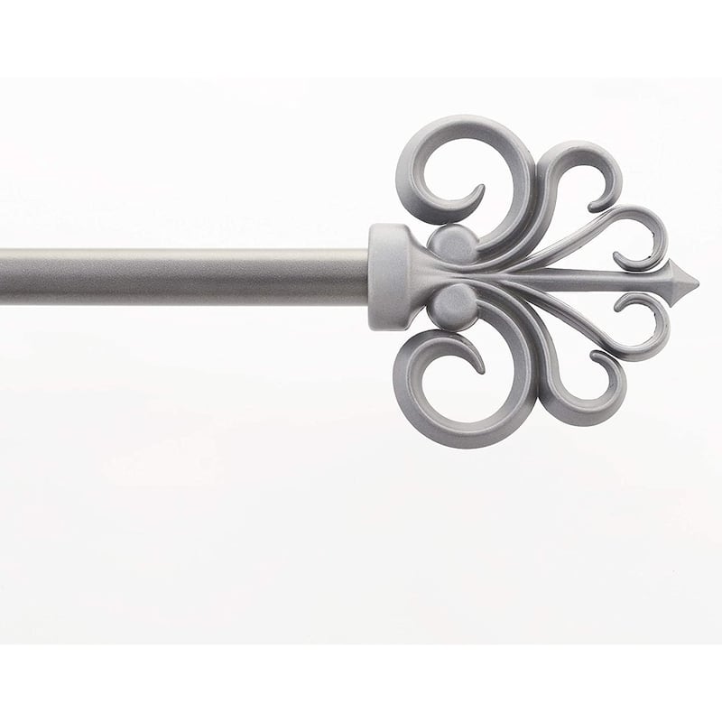 Deco Essential3/4 Inch Adjustable Curtain Rod for Windows & Doors Curtains with Decorative Finials & Brackets Set
