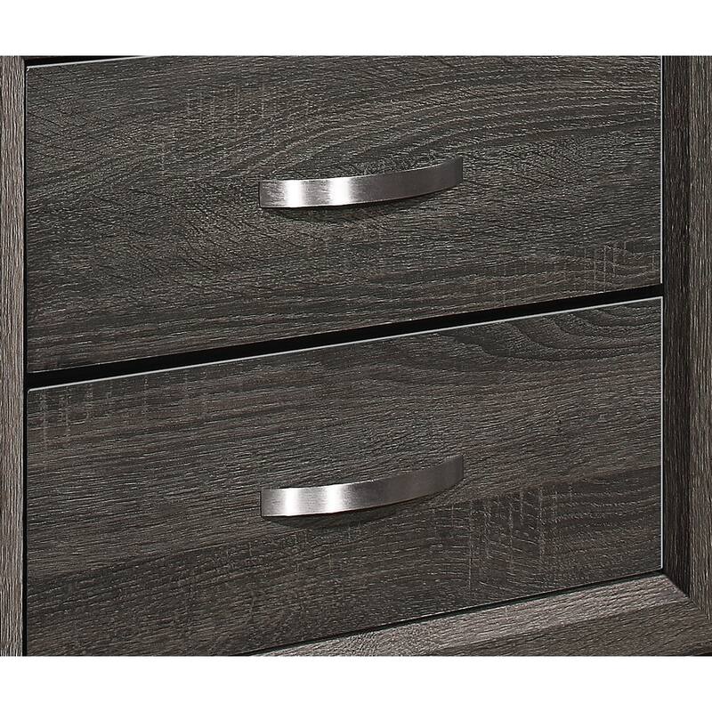 Contemporary Gray Nightstand, Dovetail Drawers, Unique Design, Bedroom Furniture