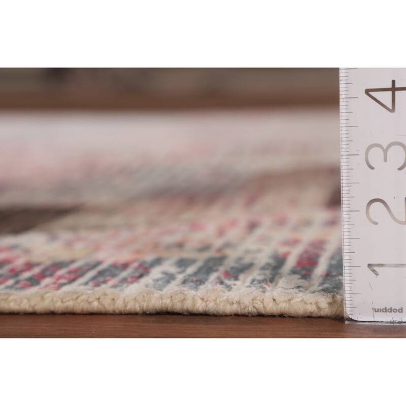 Striped Abstract Oriental Area Rug Handmade Wool Carpet - 5'8" x 7'10"