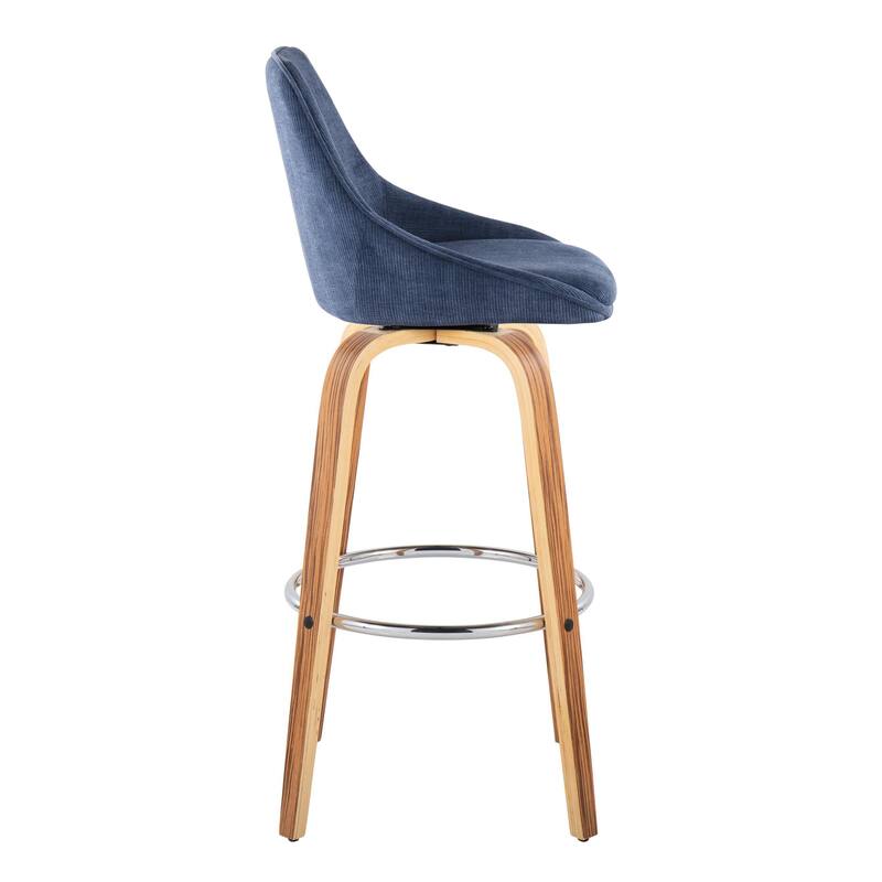 Carson Carrington Alba 30" Fixed-Height Bar Stool with Bent Wood Legs & Round Footrest (Set of 2)