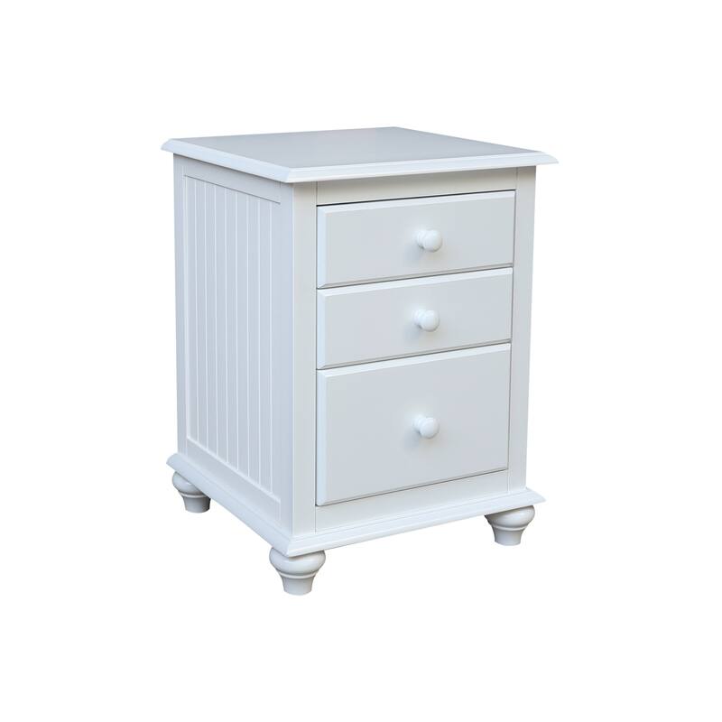 International Concepts Solid Wood 3-Drawer Nightstand