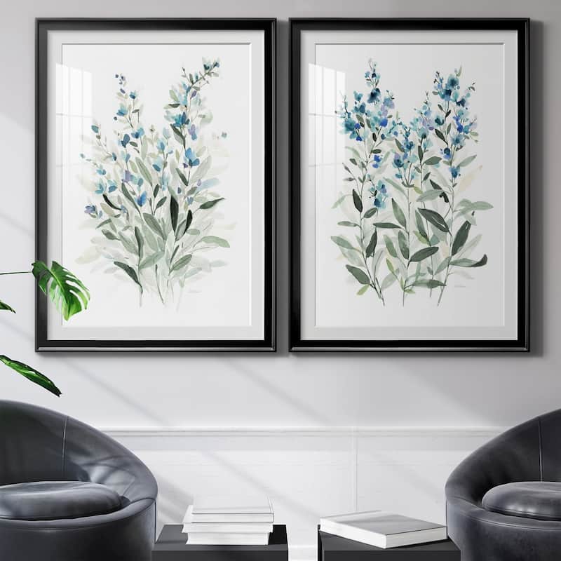 Delicate Blue Botanical I Premium Framed Print - Ready to Hang