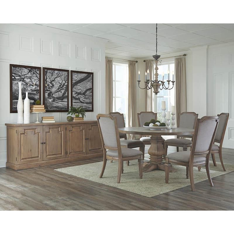 Rhea Classic Round Dining Table - Rustic Smoke - Rustic Smoke