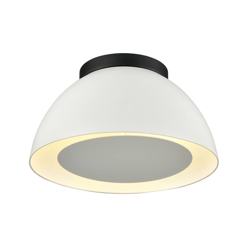 Elk Home Pelham 10'' Wide 2-Light Flush Mount - Matte Black with Matte White