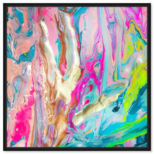 ORIGINAL Fluid Acrylic Pour Painting, Abstract Canvas Wall Art, Pink and  Green Bedroom Decor, Original Painting, 12x12 Canvas Art