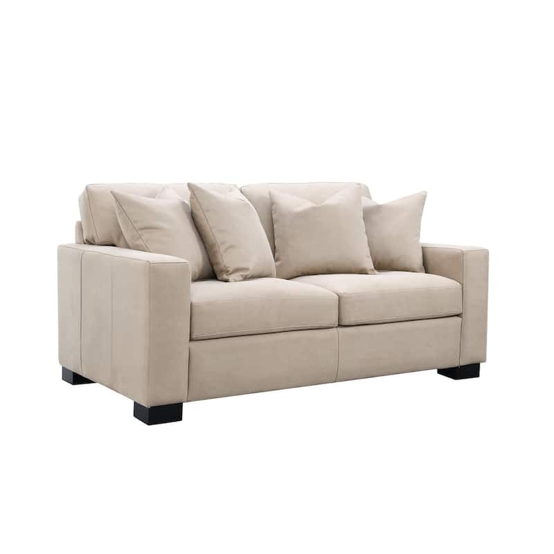 Dexter 69" Loveseat with 4 Pillows, Taupe