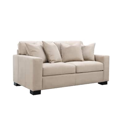 Dexter 69" Loveseat with 4 Pillows, Taupe