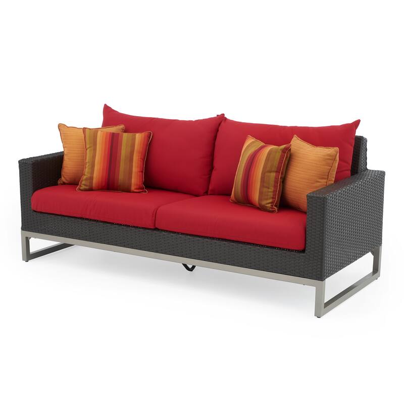 Milo Espresso 7 Piece Sunbrella Outdoor Patio Deep Seating Set