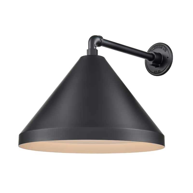 R Series 1-Light Cord Wide Cone Satin Black
