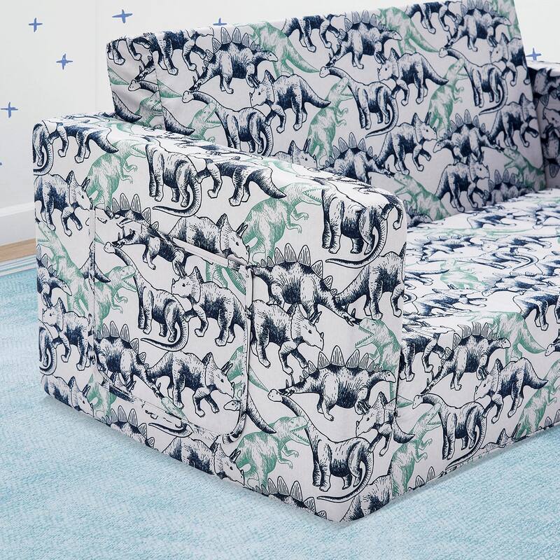 Kids Fold Out Couch 2-in-1 Children Convertible Sofa to Lounger