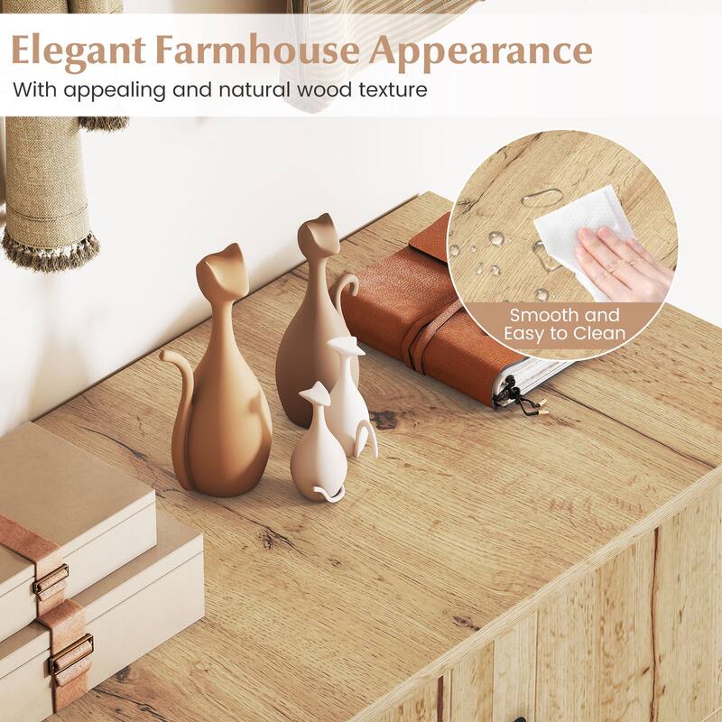 Gymax Shoe Storage Cabinet 4-Tier Shoe Organizer w/ Removable Shelves