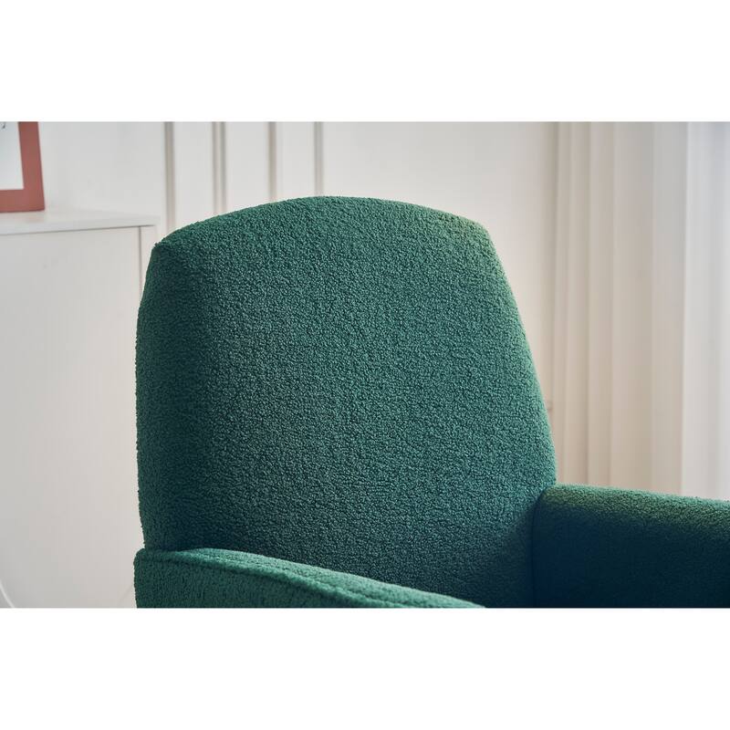 Upholstered Fabric Nursery Rocking Chair with Adjustable Footrest