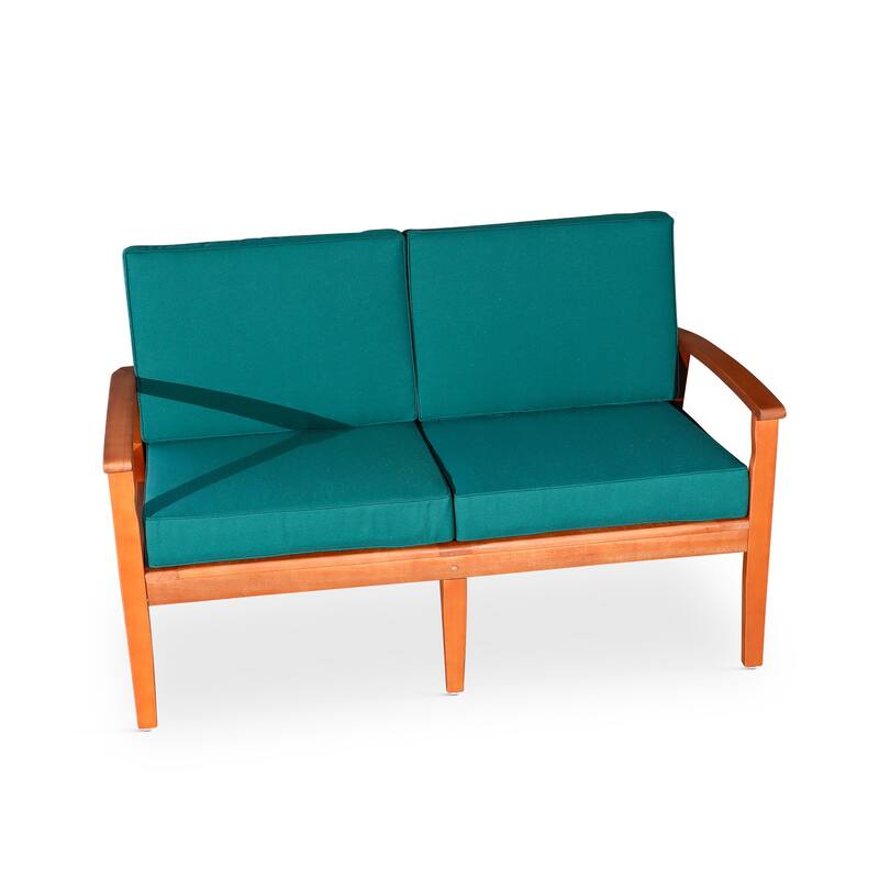 DTY Outdoor Living Longs Peak Eucalyptus Loveseat with Cushions