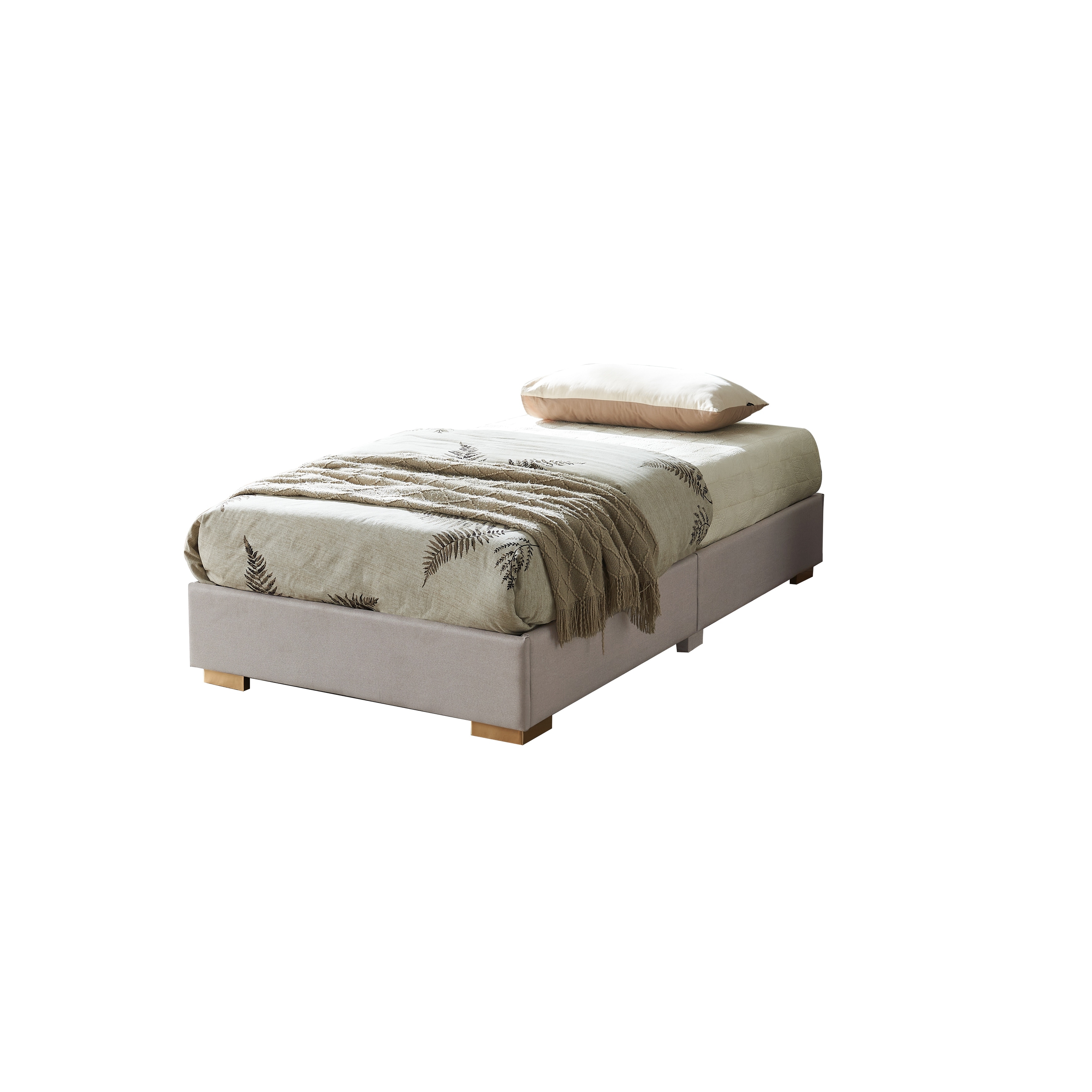 Inroom Furniture Designs Lucas Bed Brown \u0026 Gold - Full Size, image size:3500x3500