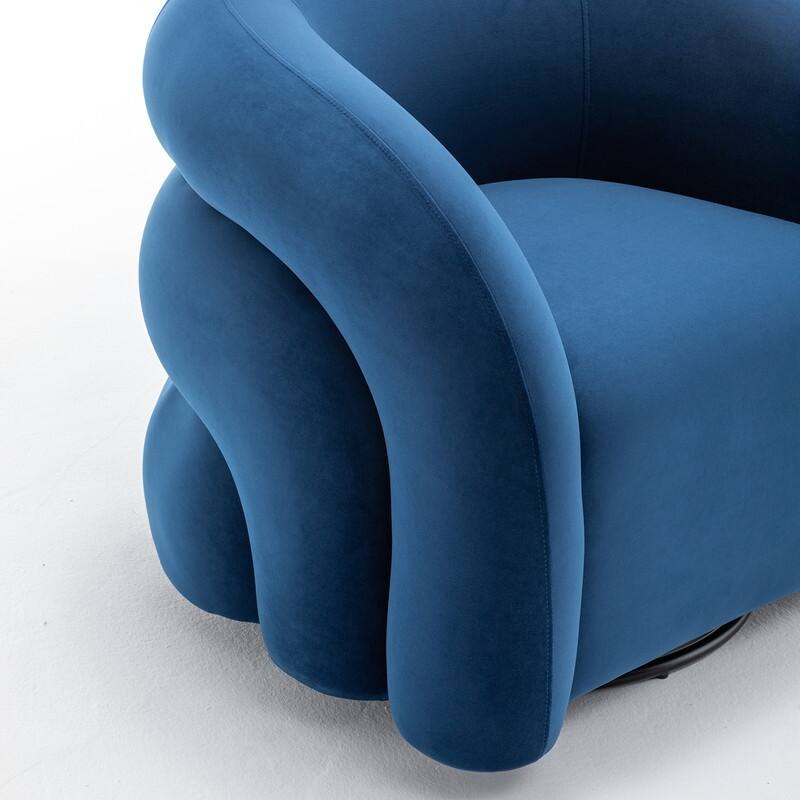 SEYNAR Modern Glam Velvet 360 Degree Swivel Accent Armchair with Tufted Back Set of 2