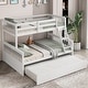 preview thumbnail 3 of 18, Gymax Twin Over Full Bunk Bed with Twin Trundle Convertible Platform White