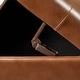 preview thumbnail 10 of 8, Adeco 31" Faux Leather Tufted Storage Ottoman Bench - Brown - 30.7"X15.5"X15.1"
