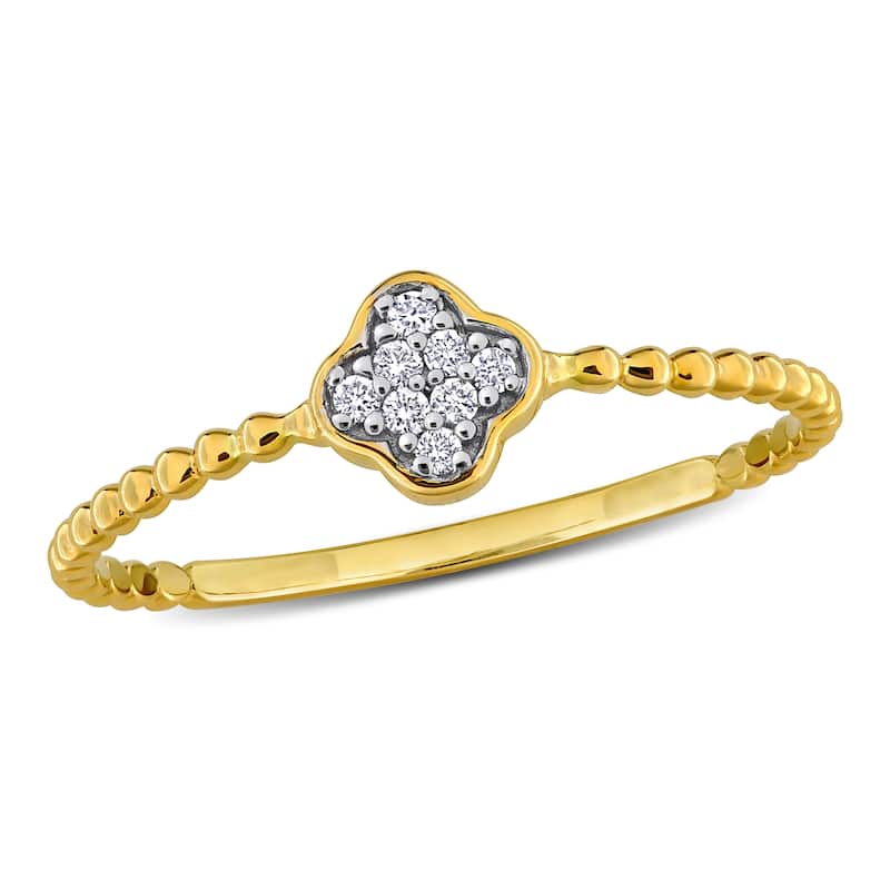 Miadora Diamond Accent Quatrefoil Ring in 14k Yellow Gold