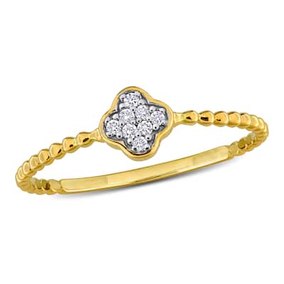 Miadora Diamond Accent Quatrefoil Ring in 14k Yellow Gold