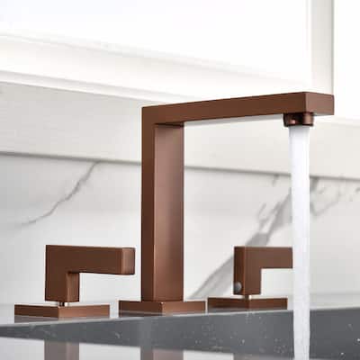 2 Handle 8 Inch Solid Brass Widespread Bathroom Sink Faucet