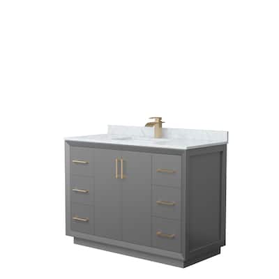 Strada 48-Inch Single Vanity Set, Carrara Marble Top