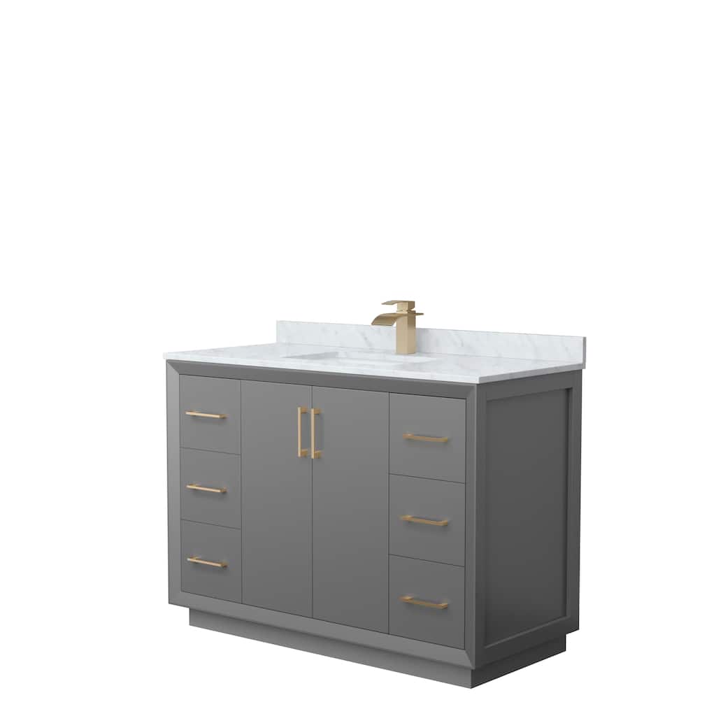Strada 48-Inch Single Vanity Set, Carrara Marble Top