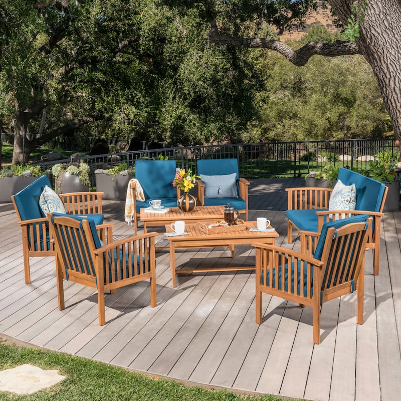 Carolina Acacia 8-piece Outdoor Sofa Set by Christopher Knight Home