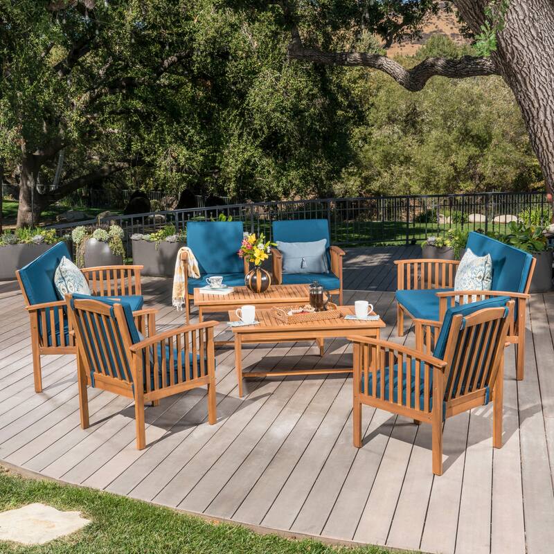 Carolina Acacia 8-piece Outdoor Sofa Set by Christopher Knight Home