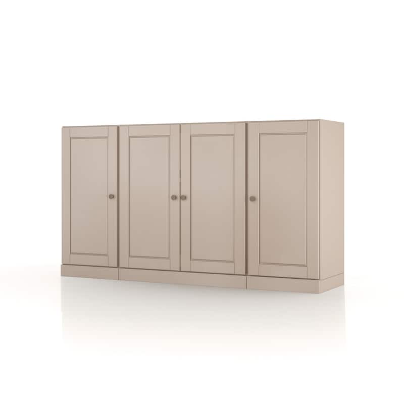 100% Solid Wood 65" Sideboard with Clear, Frosted Glass or Solid Wood Doors by Palace Imports