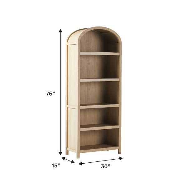 dimension image slide 1 of 2, Middlebrook Designs 5 Shelf Open Arched Bookshelf
