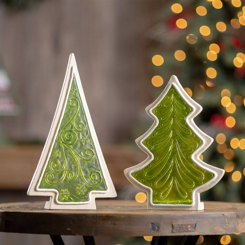Frosted Cookie Artificial Christmas Trees - 12" - Set of 2