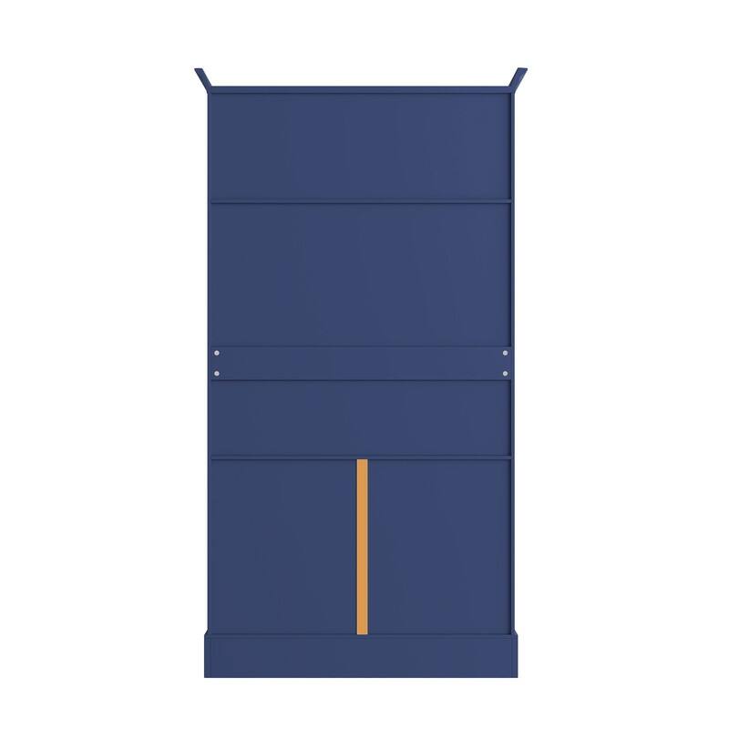 Farmhouse 72.6" Tall Kitchen Pantry with 4 Doors Storage Cabinet , 2 Drawers and Pull-out Trays for Cake Pan Storage Organizer