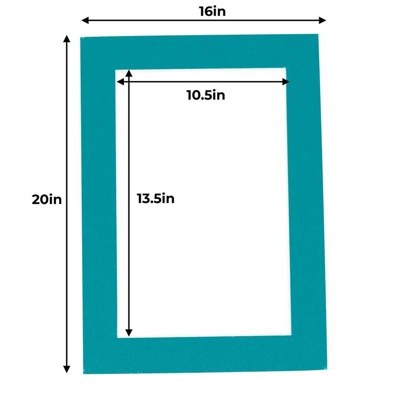 16x20 Mat for 11x14 Photo - Teal Blue Matboard for Frames Measuring 16 x 20 Inches - To Display Art Measuring 11 x 14 Inches