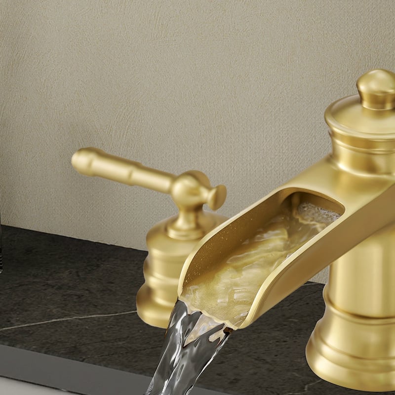 Topcraft Two Handle Waterfall Bathroom Faucet with Pop-Up Drainer