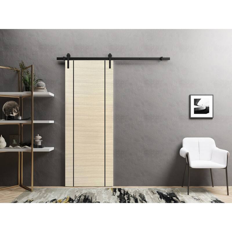 Sturdy Barn Door 18 x 80 Planum 0017 Natural Veneer with 6.6FT