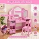 preview thumbnail 20 of 18, Costway Kids Vanity Table & Chair Set 2-in-1 Princess Pretend Play - See Details